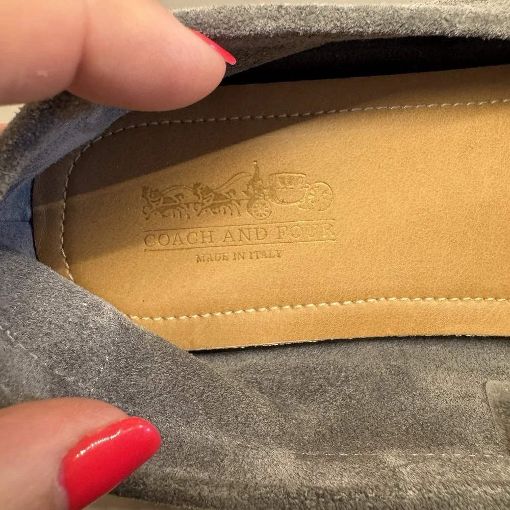 Coach And Four Romeo Driving Loafer  Gray‎  Leather  Size 9M